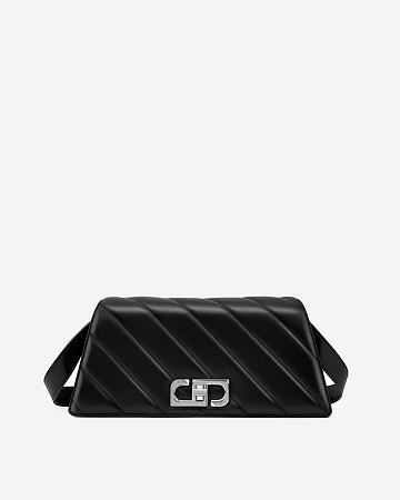 JW PEI Elsa Front Flap Women Crossbody Bags Black | CA1015RW