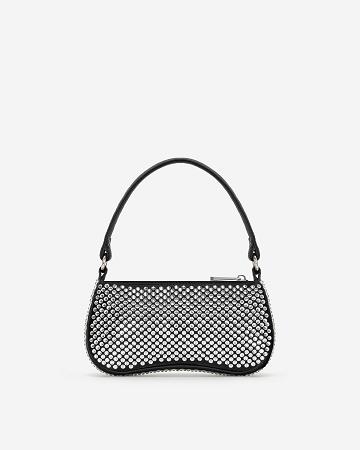 JW PEI Eva Artificial Crystal Mini Women Shoulder Bags Black | CA1232DN