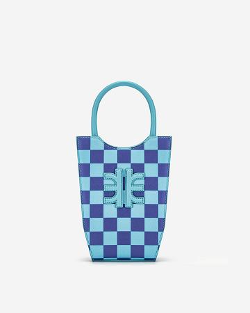 JW PEI FEI Checkerboard Women Phone Bag Blue / Navy | CA1166NB