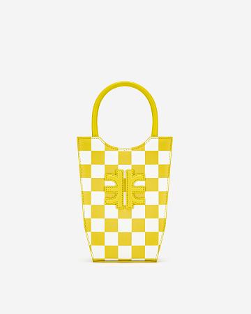 JW PEI FEI Checkerboard Women Phone Bag Yellow / White | CA1167MA