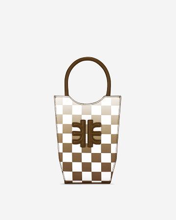 JW PEI FEI Gradient Checkerboard Women Phone Bag Brown | CA1174UT