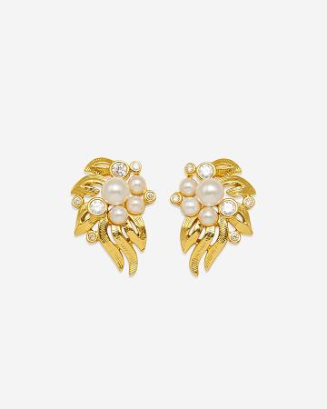 JW PEI Flowers Earings Women Jewelry Gold / White | CA1427MA