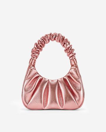 JW PEI Gabbi Metallic Ruched Hobo Women Handbag Pink | CA1098OR