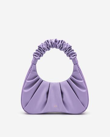 JW PEI Gabbi Ruched Hobo Mini Women Shoulder Bags Purple | CA1295BC