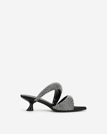 JW PEI JW PEI Sara Mule Artificial Crystal Women Shoes Black | CA1478NB