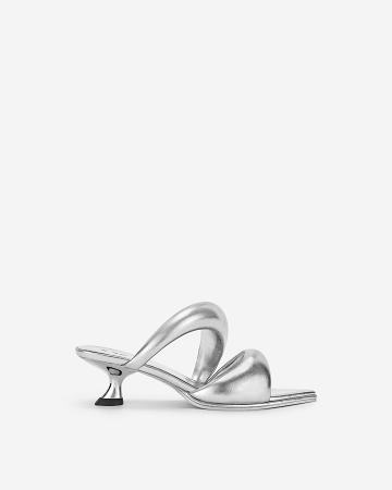 JW PEI JW PEI Sara Mule Women Shoes Silver | CA1485YU