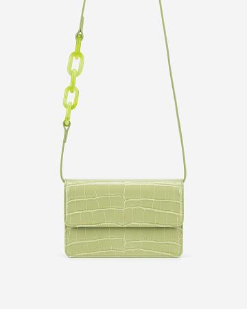 JW PEI Julia Acrylic Chain Women Crossbody Bags Olive / Green | CA1029KI