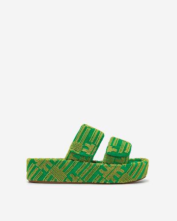 JW PEI Lexi Terry Slide Sandal Women Shoes Green | CA1488OR