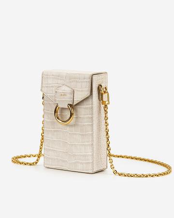 JW PEI Lola Chain Women Phone Bag White | CA1203PQ