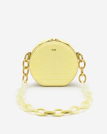 JW PEI Luna Gradient Acrylic Chain Circle Women Shoulder Bags Yellow | CA1319CE