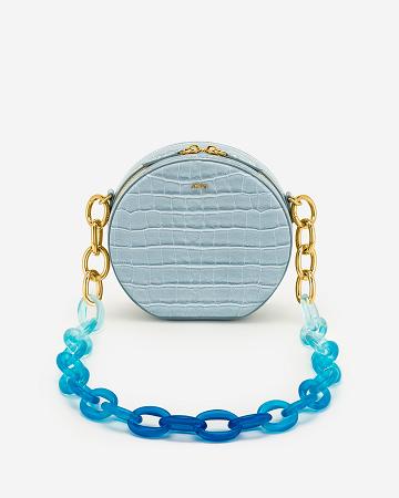 JW PEI Luna Gradient Acrylic Chain Circle Women Shoulder Bags Turquoise | CA1320VD