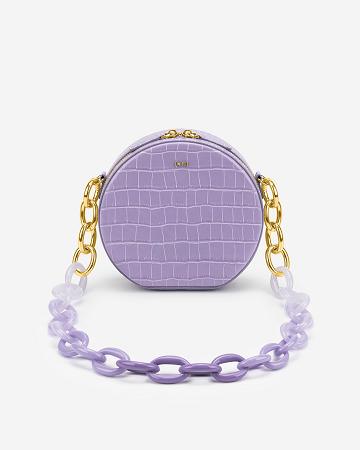 JW PEI Luna Gradient Acrylic Chain Circle Women Shoulder Bags Purple | CA1322NB