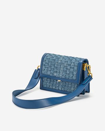 JW PEI Mini Flap Women Crossbody Bags Blue | CA1058XF