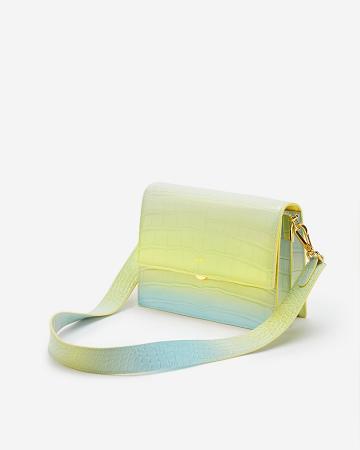 JW PEI Mini Flap Women Crossbody Bags Yellow / Blue | CA1057ZG