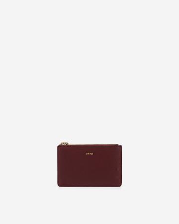 JW PEI Quinn Zipped Women Cardholders Burgundy | CA1356UT