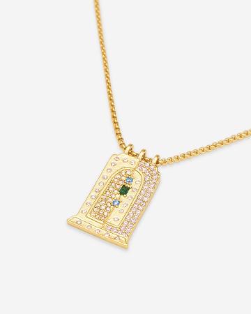 JW PEI Roman Small Arch Pendant Necklace Women Jewelry Gold / Multicolor | CA1468GL