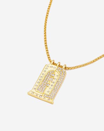 JW PEI Roman Small Arch Pendant Necklace Women Jewelry Gold / White | CA1469HK