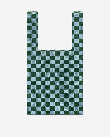 JW PEI Shea Checkerboard Knitted Women Tote Bags Green | CA1354TV