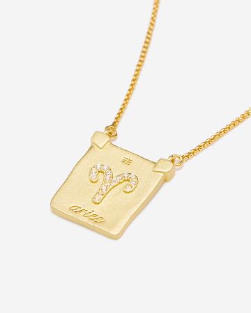 JW PEI Zodiac Pendant Necklace Women Jewelry Gold | CA1471KI