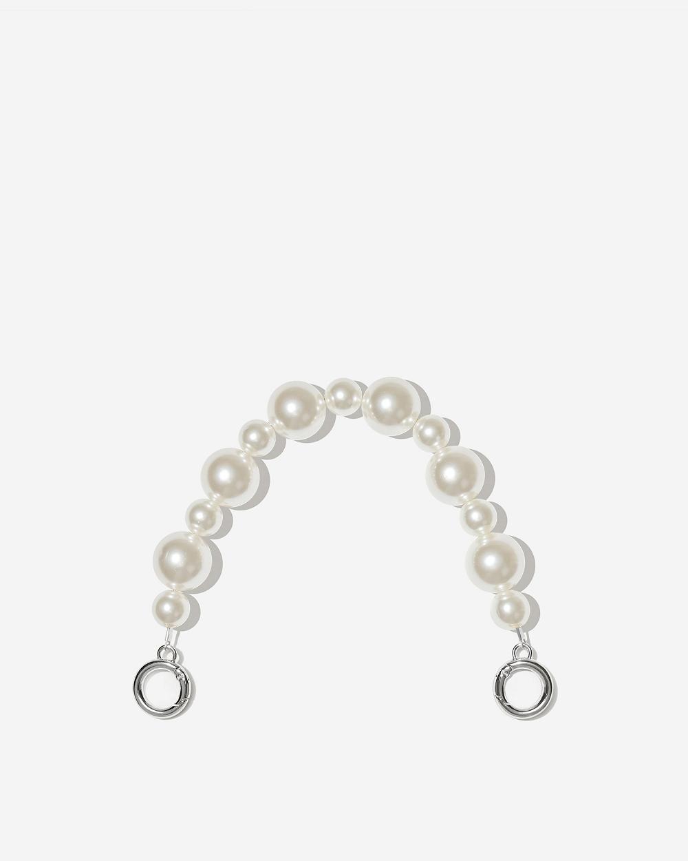 JW PEI Anna Faux Pearl Women Chain Strap Silver | CA1369ZG