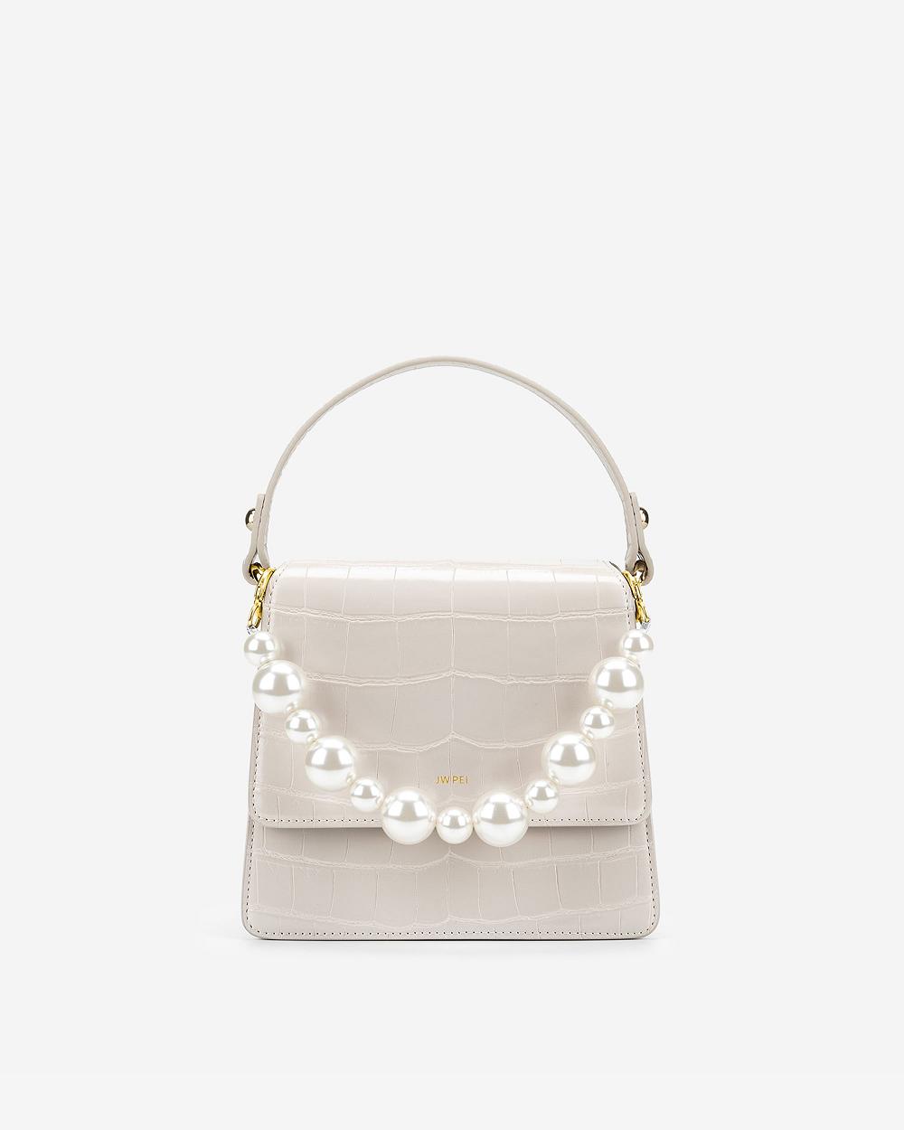 JW PEI Anna Faux Pearl Women Chain Strap White | CA1370XF