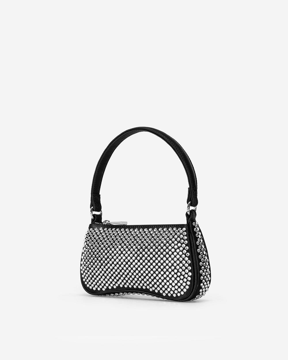 JW PEI Eva Artificial Crystal Mini Women Shoulder Bags Black | CA1232DN