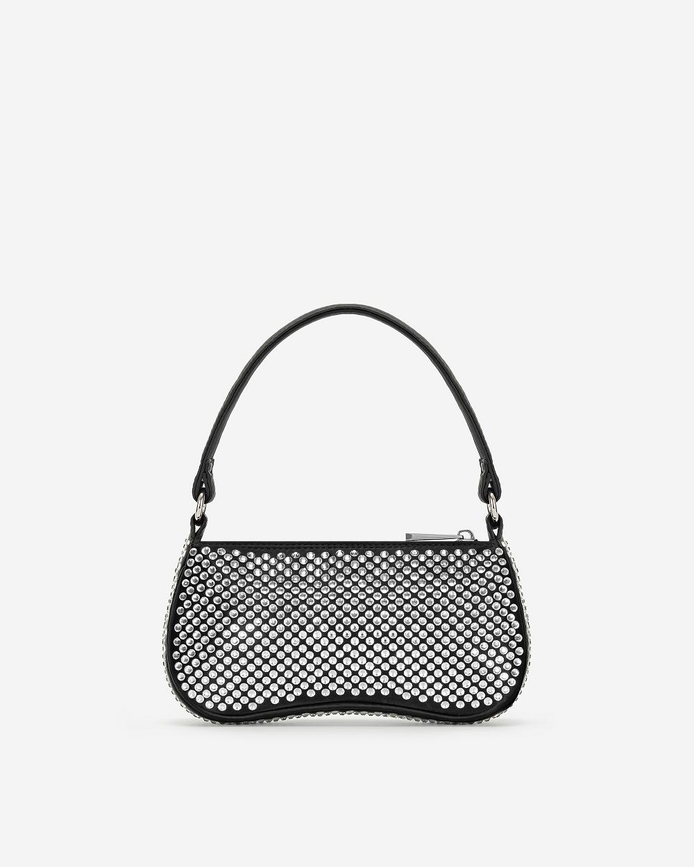 JW PEI Eva Artificial Crystal Mini Women Shoulder Bags Black | CA1232DN