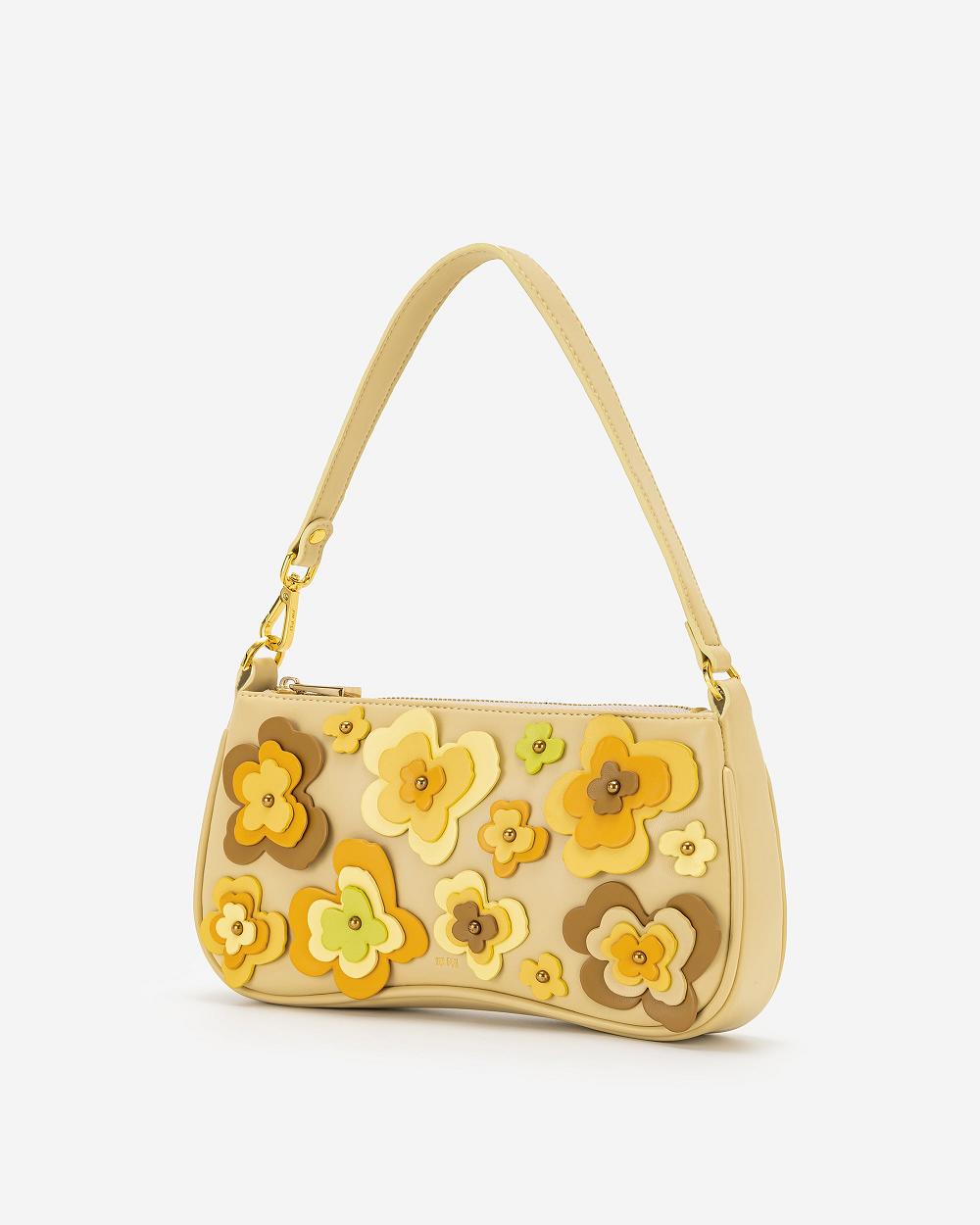 JW PEI Eva Floral Women Shoulder Bags Yellow | CA1235HK