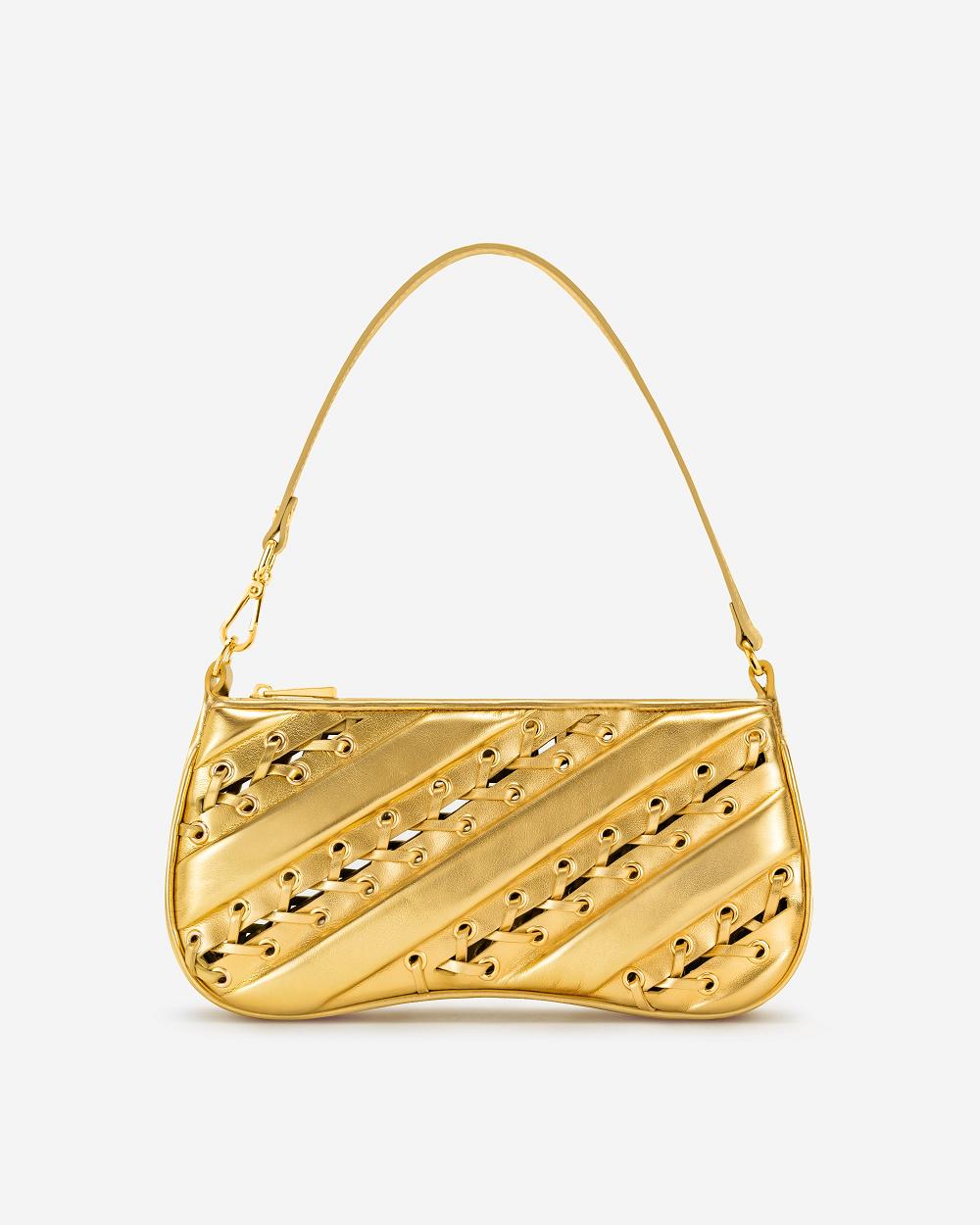 JW PEI Eva Metallic Straps Classic Women Shoulder Bags Gold | CA1237KI