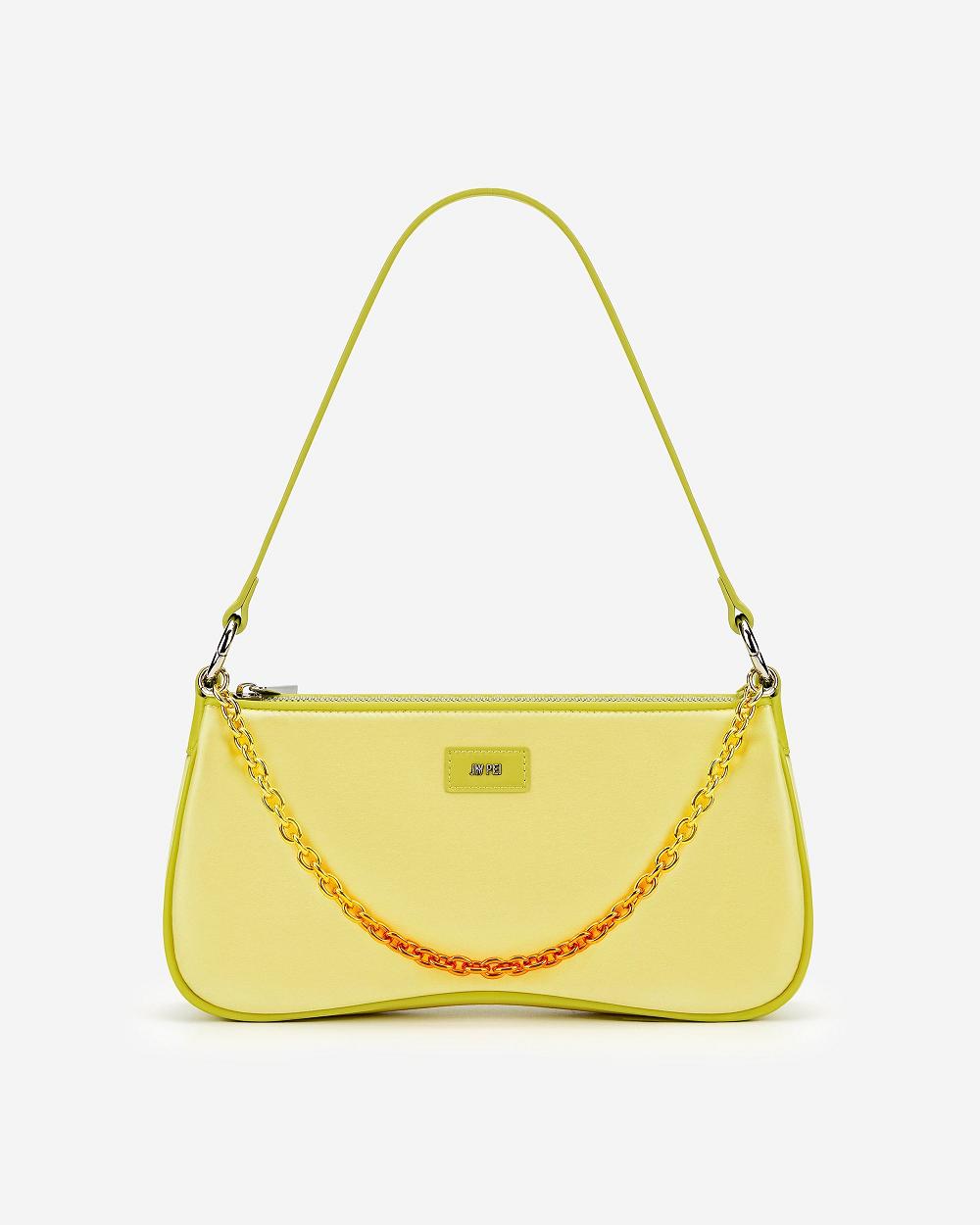 JW PEI Eva Satin Gradient Chain Women Shoulder Bags Yellow | CA1244NB