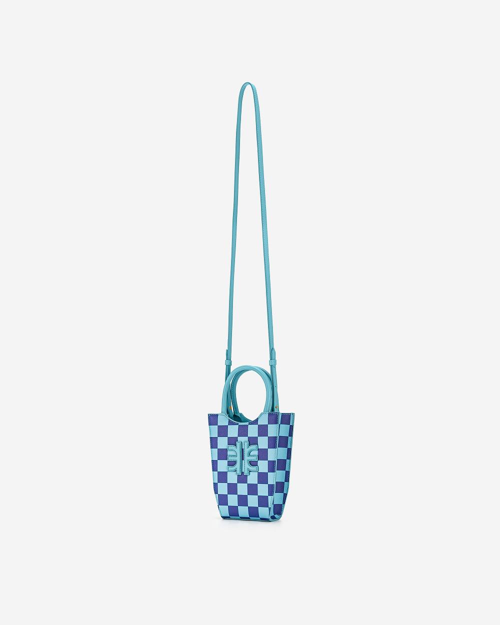 JW PEI FEI Checkerboard Women Phone Bag Blue / Navy | CA1166NB