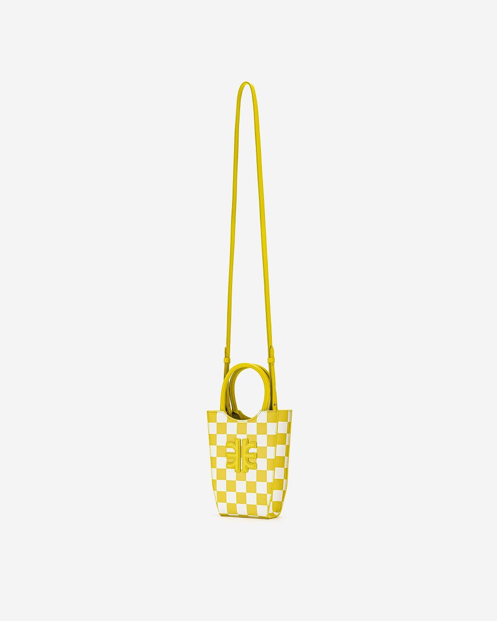 JW PEI FEI Checkerboard Women Phone Bag Yellow / White | CA1167MA