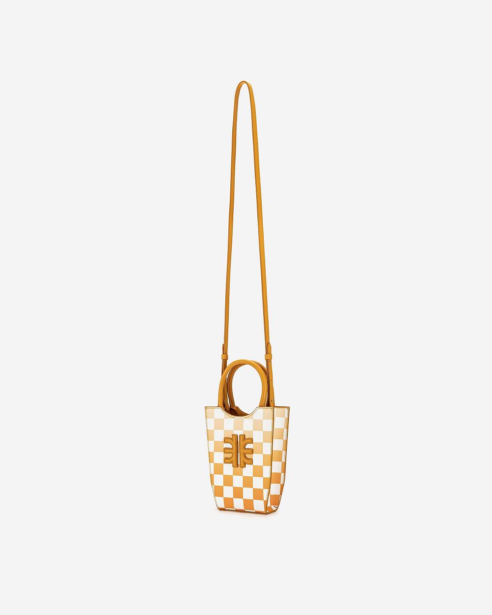 JW PEI FEI Gradient Checkerboard Women Phone Bag Orange | CA1176OR