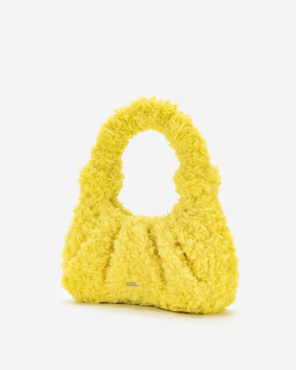 JW PEI Gabbi Faux Fur Hobo Women Shoulder Bags Yellow | CA1277YU