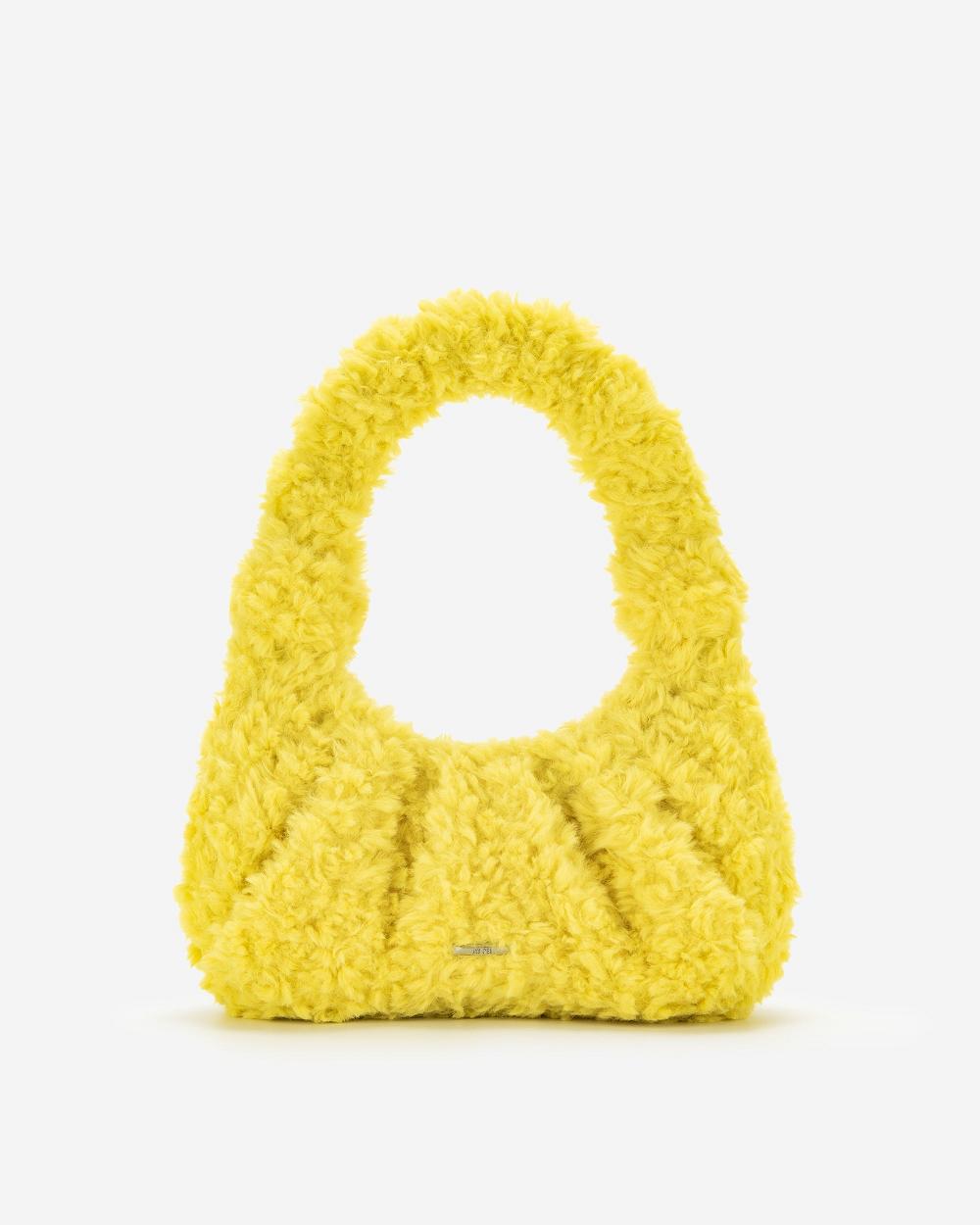 JW PEI Gabbi Faux Fur Hobo Women Shoulder Bags Yellow | CA1277YU