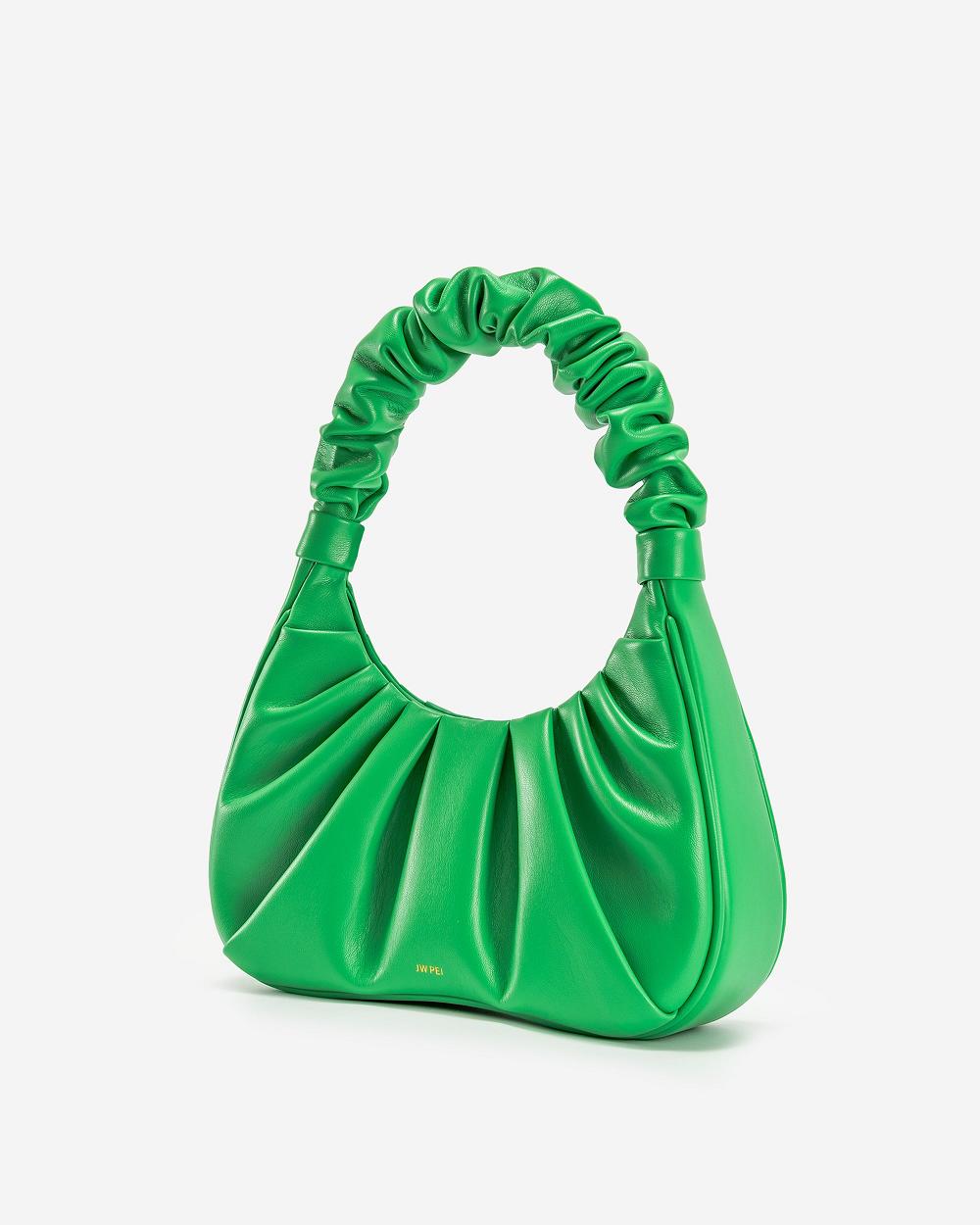 JW PEI Gabbi Ruched Hobo Mini Women Handbag Green | CA1120TV