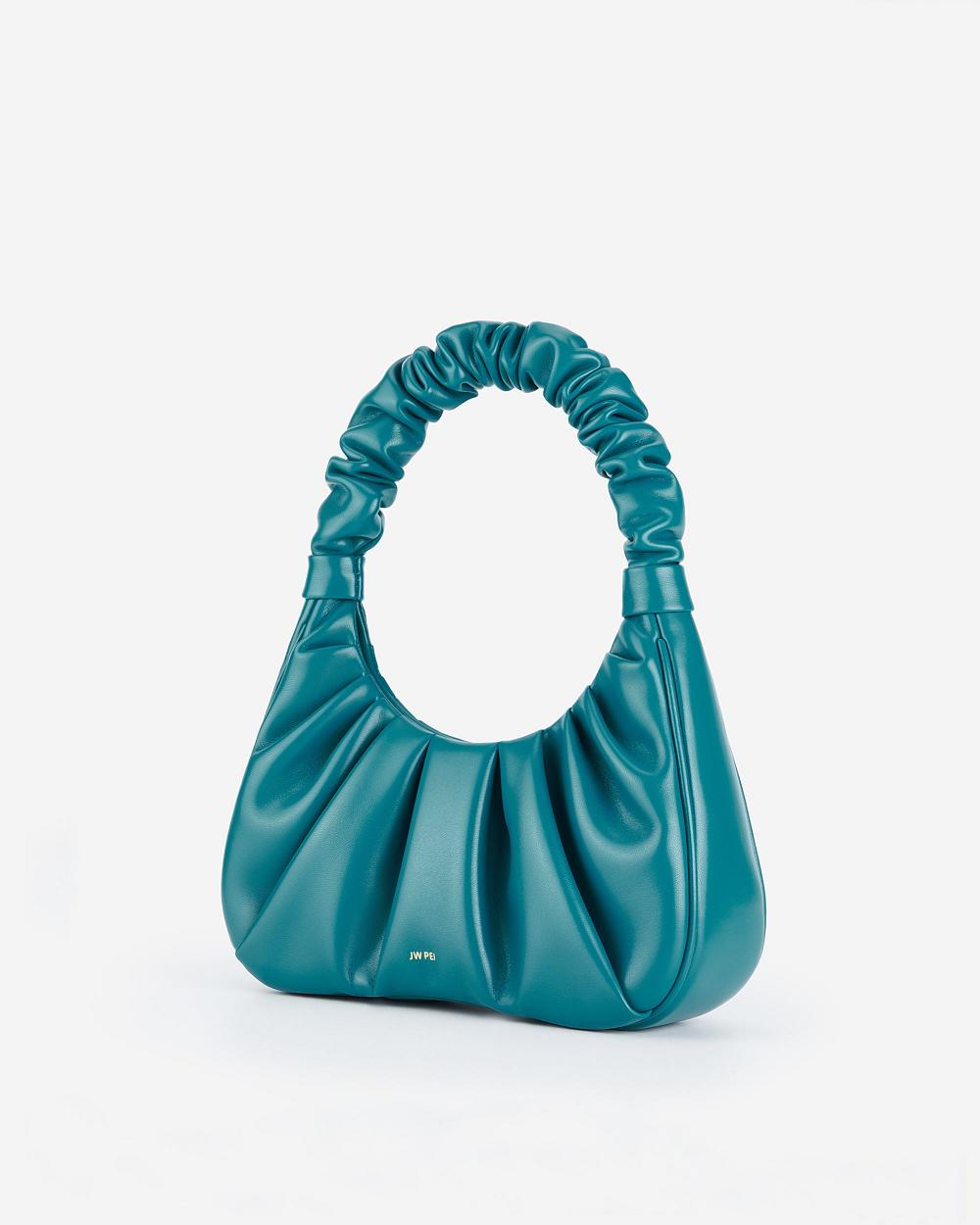 JW PEI Gabbi Ruched Hobo Women Handbag Aqua | CA1108LH