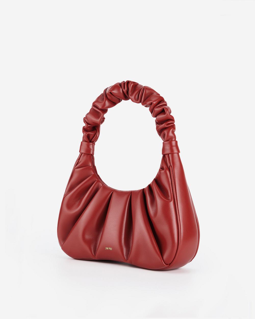 JW PEI Gabbi Ruched Hobo Women Handbag Burgundy | CA1111CE