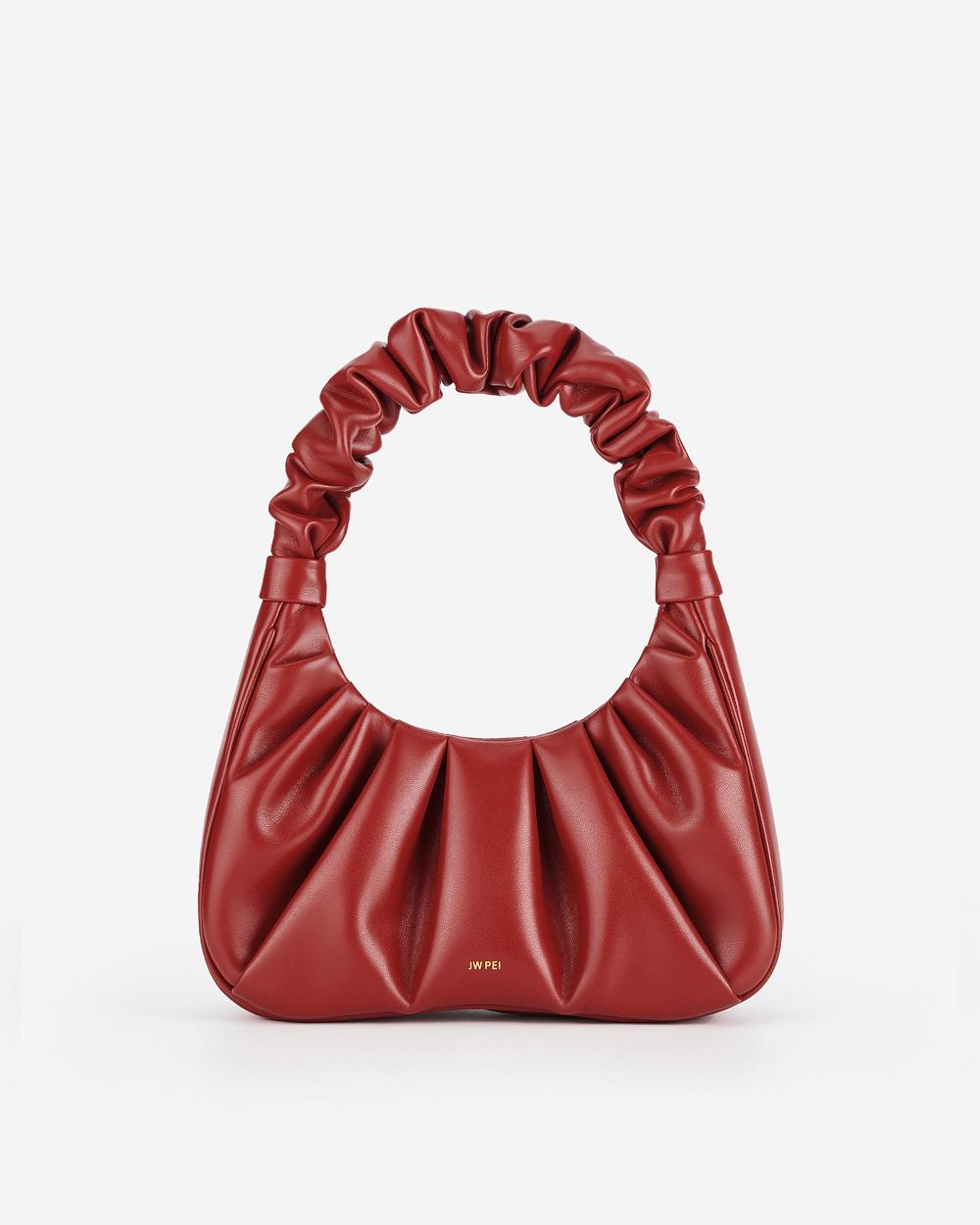 JW PEI Gabbi Ruched Hobo Women Handbag Burgundy | CA1111CE