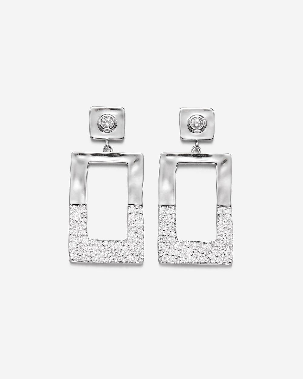 JW PEI Geometrical Openwork Rectangle Earrings Women Jewelry Silver | CA1432TV