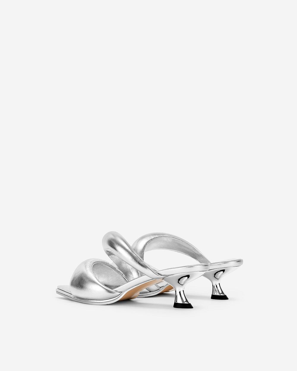 JW PEI JW PEI Sara Mule Women Shoes Silver | CA1485YU