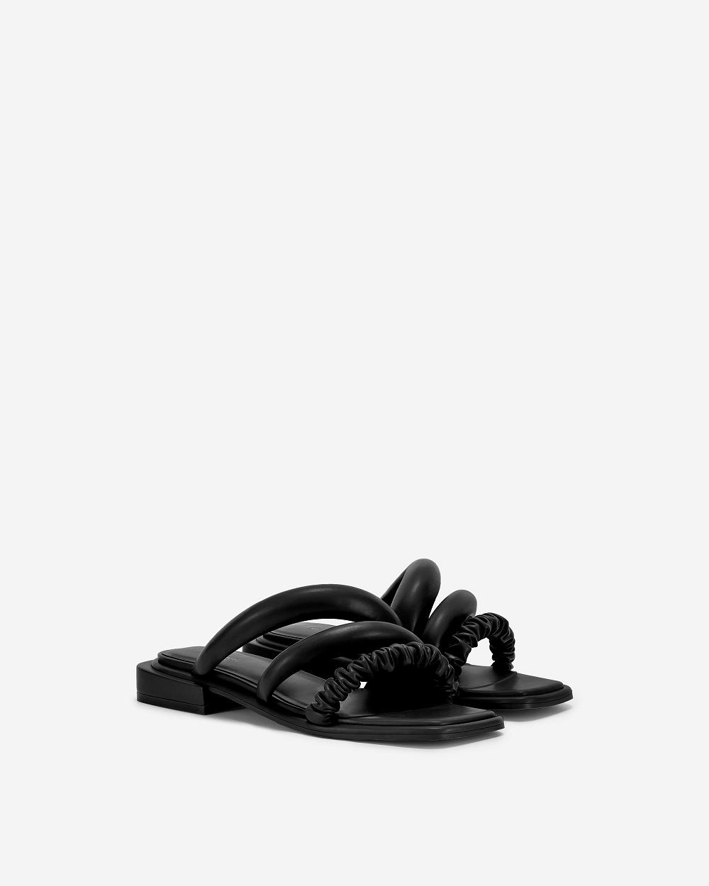 JW PEI Jada Flat Mule Women Shoes Black | CA1477BC