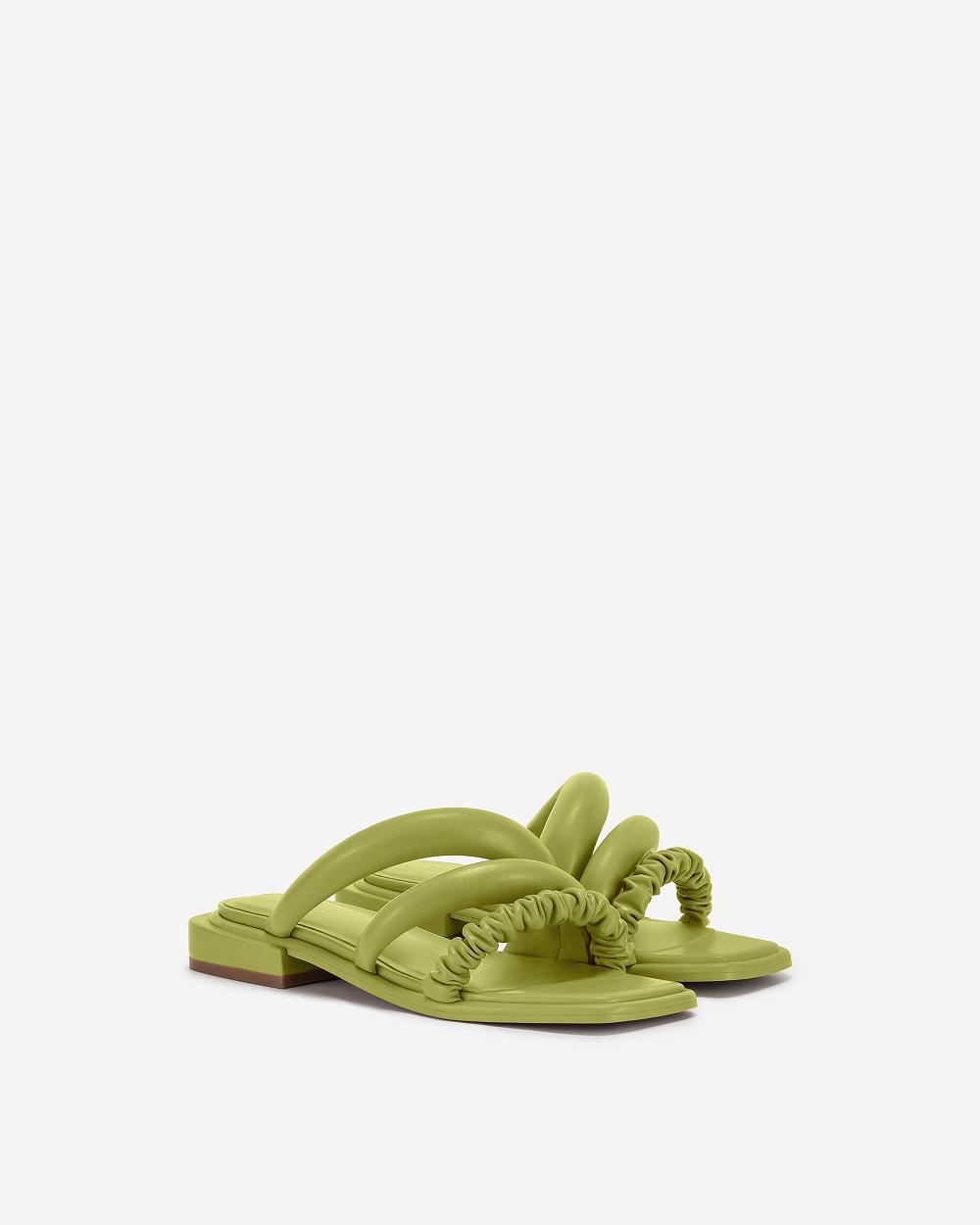 JW PEI Jada Flat Mule Women Shoes Green | CA1473ZG