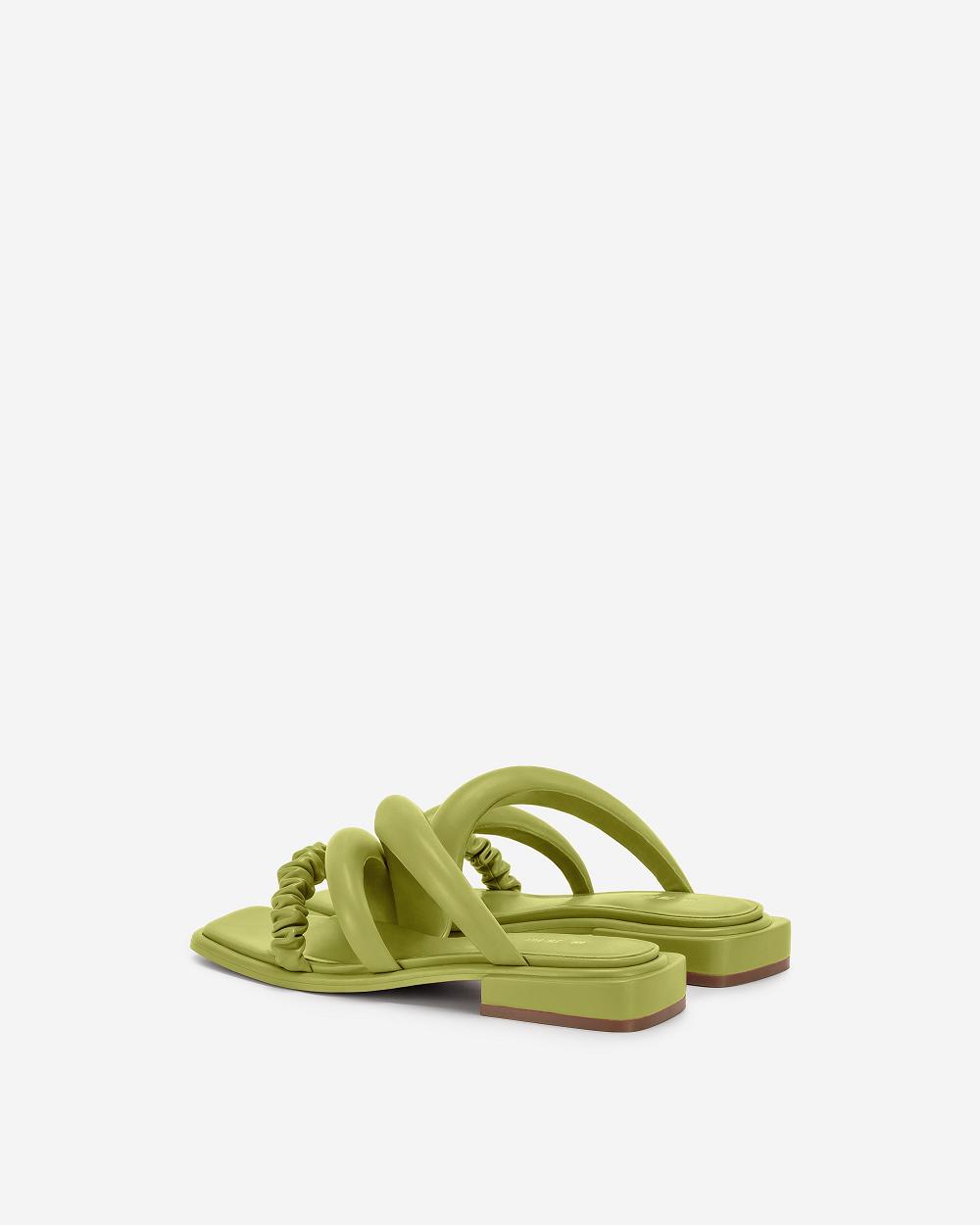 JW PEI Jada Flat Mule Women Shoes Green | CA1473ZG