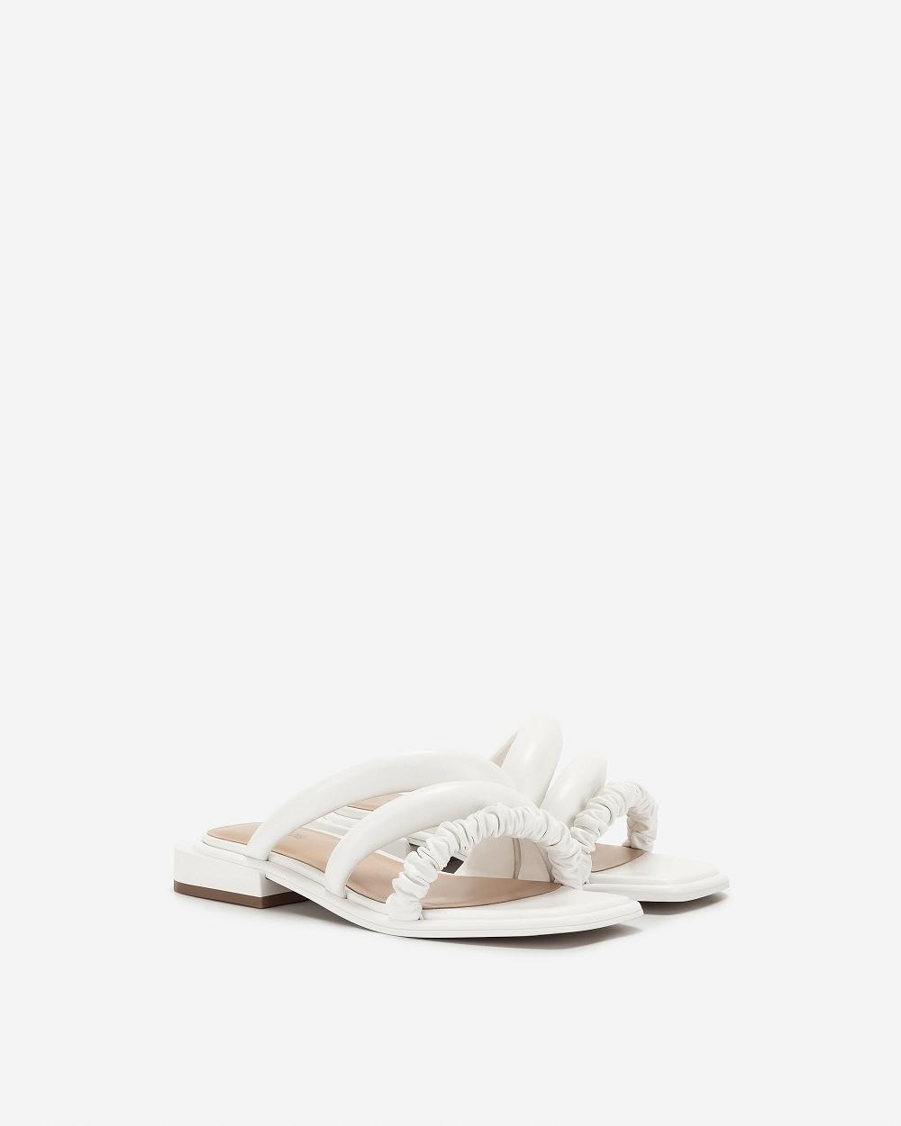 JW PEI Jada Flat Mule Women Shoes White | CA1476VD