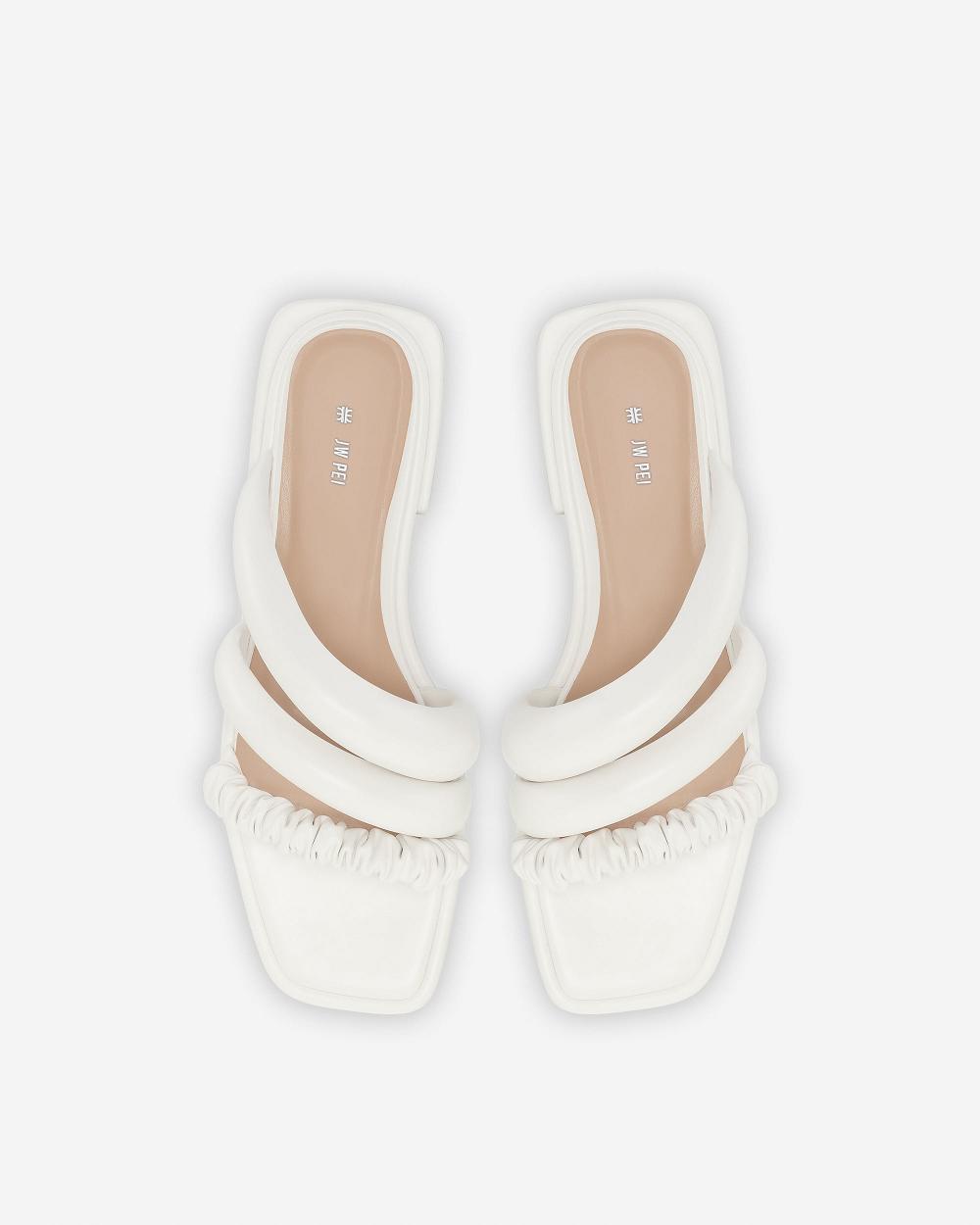 JW PEI Jada Flat Mule Women Shoes White | CA1476VD