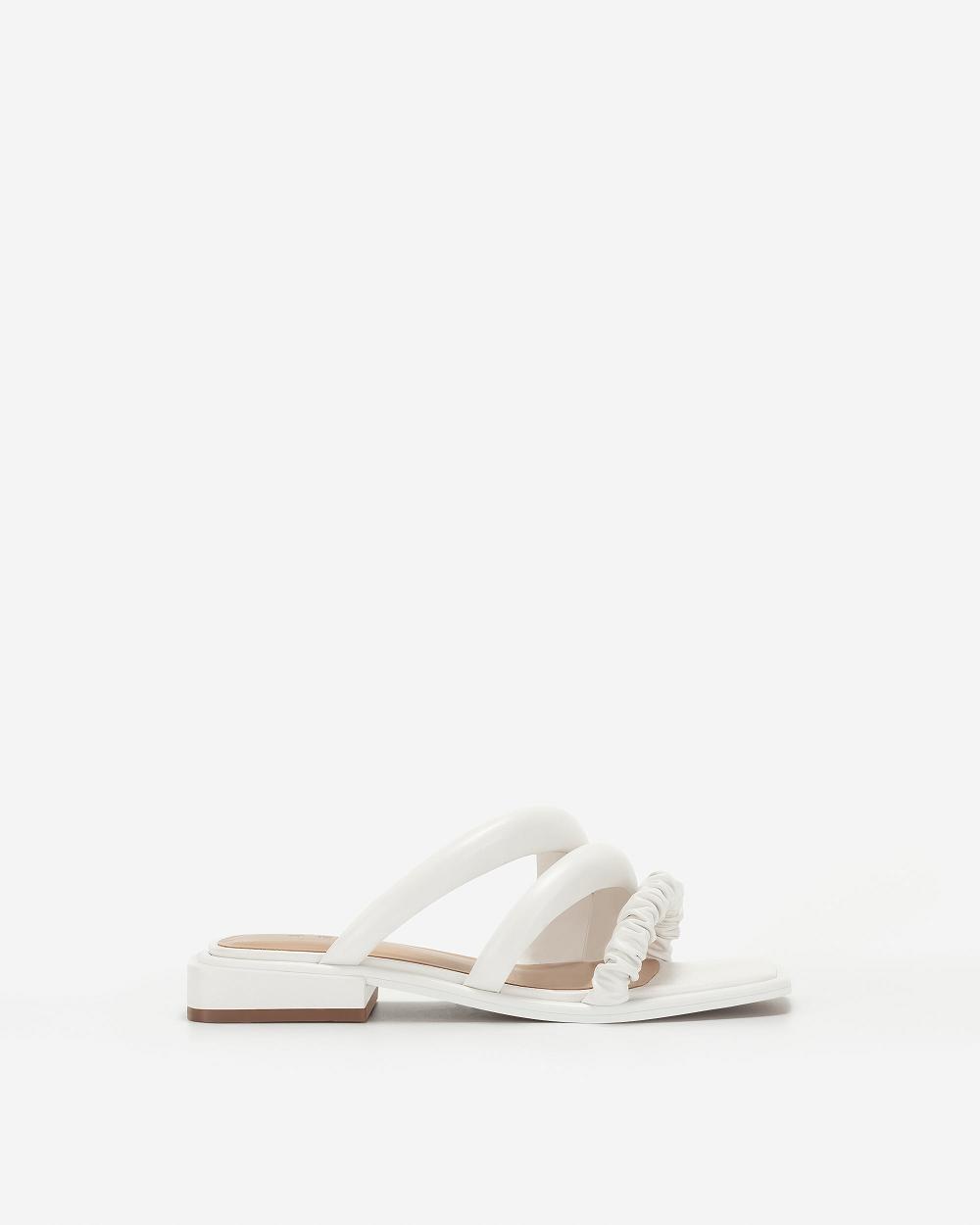 JW PEI Jada Flat Mule Women Shoes White | CA1476VD