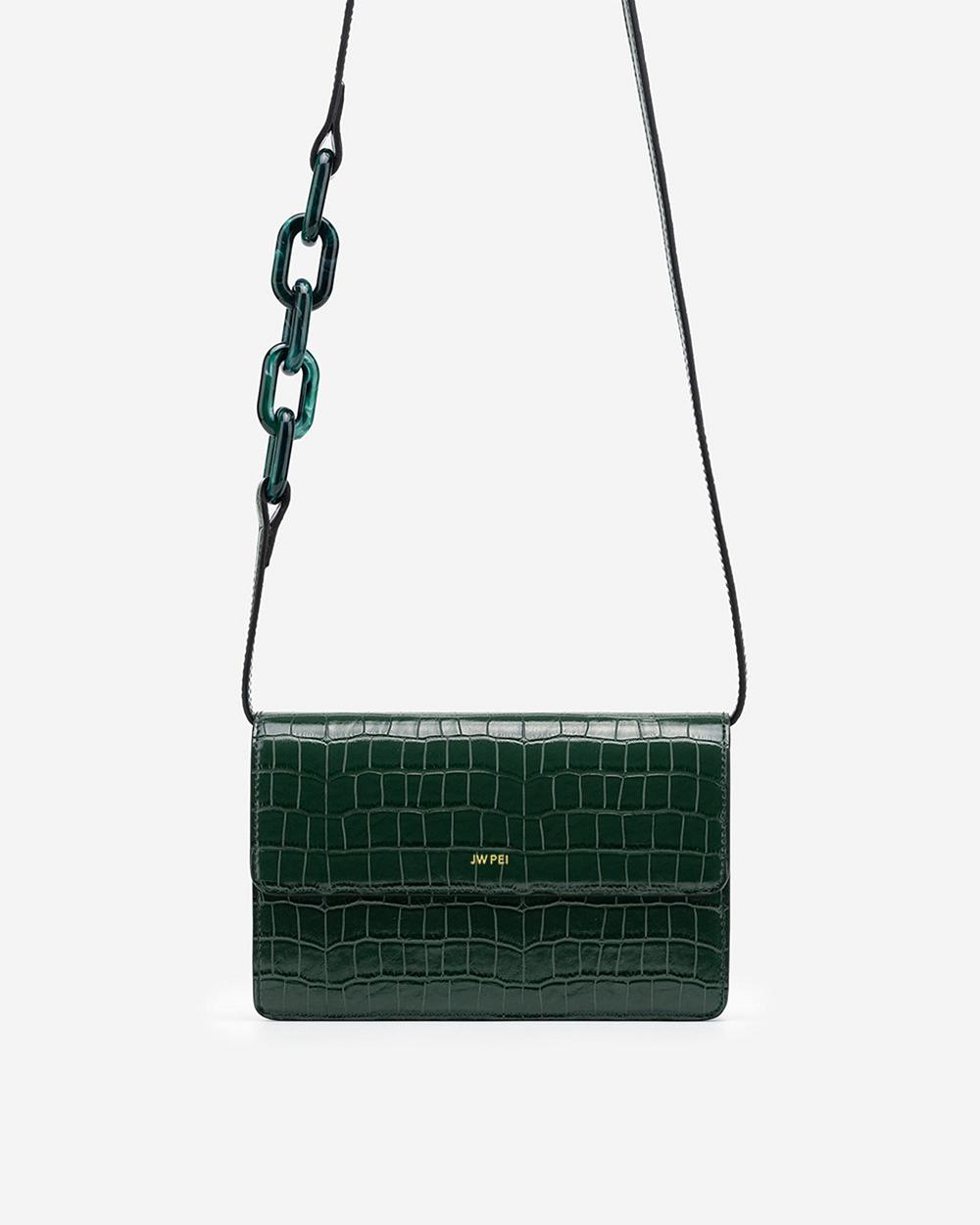 JW PEI Julia Acrylic Chain Women Crossbody Bags Green | CA1031ZG