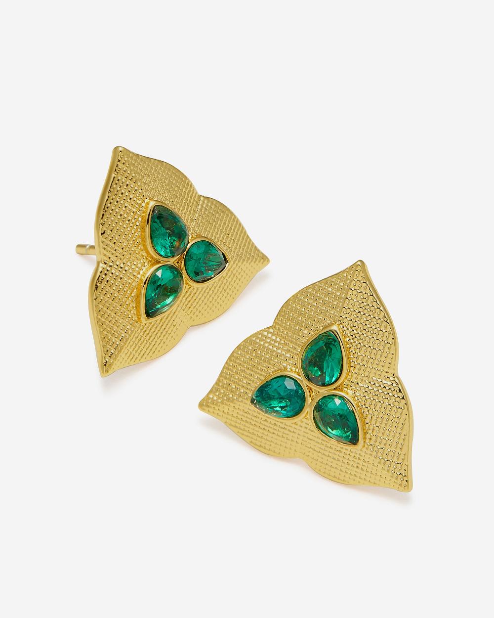 JW PEI Leaf Earrings Women Jewelry Gold / Green | CA1450VD