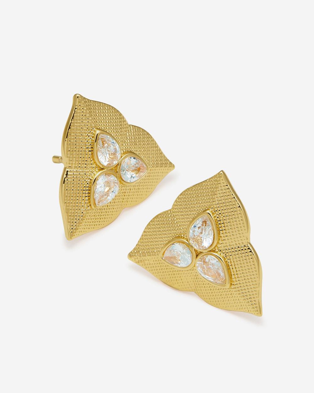 JW PEI Leaf Earrings Women Jewelry Gold / White | CA1452NB